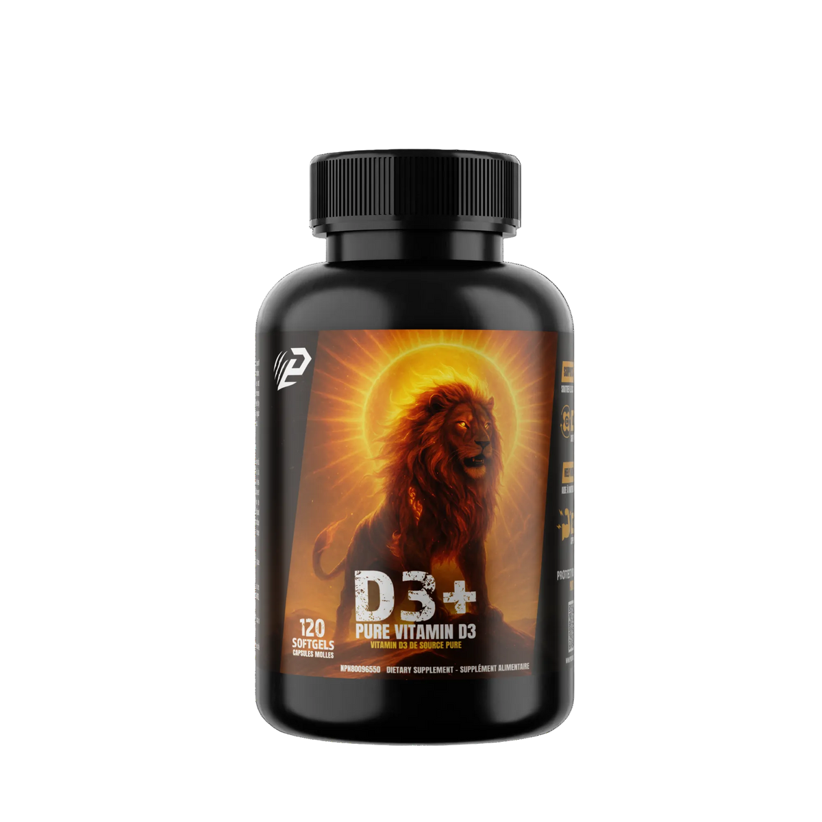 D3+ Pure Vitamin D3 Supplement 2,000 IU 120 Softgels