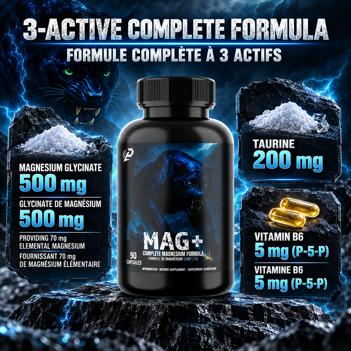 Mag+, superior magnesium formula 90 capsules,
