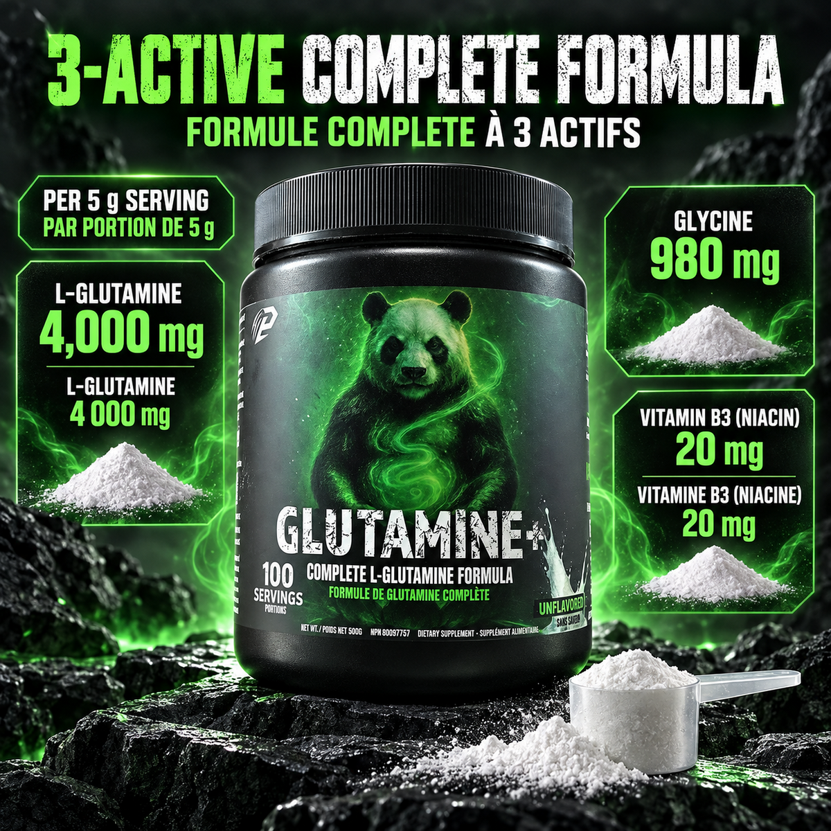 Glutamine + 100 servings, Unflavored …
