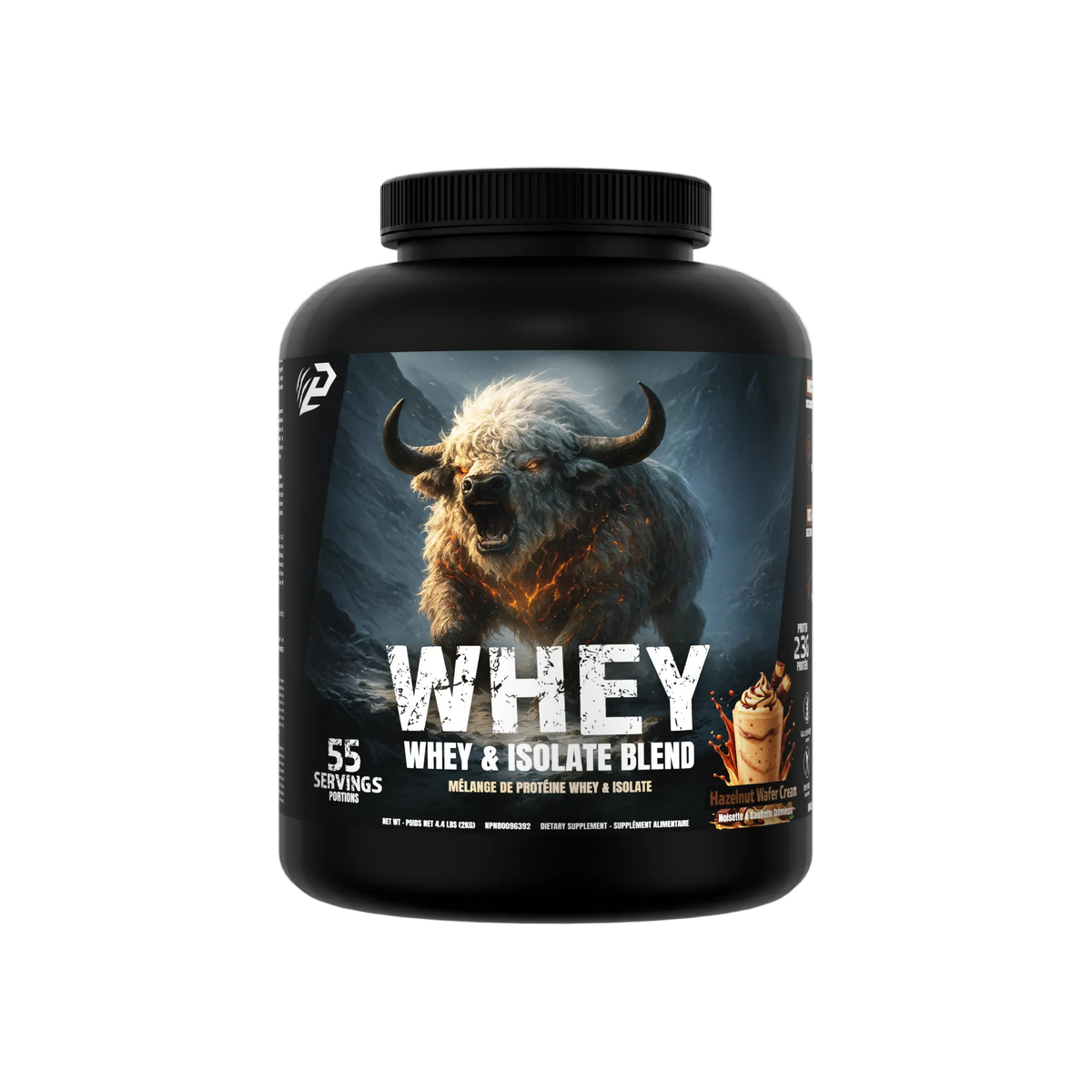 Predator Whey 2kg - Whey and isolate lactoserum protein powder Blend, 55 servings,