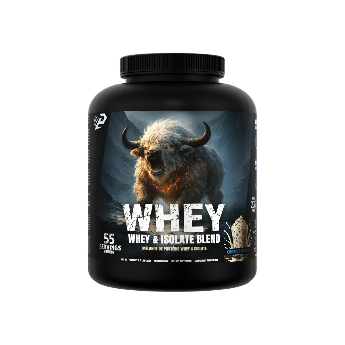 Predator Whey 2kg - Whey and isolate lactoserum protein powder Blend, 55 servings,