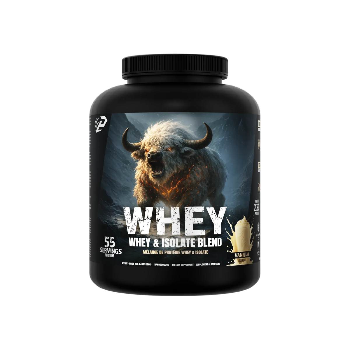 Predator Whey 2kg - Whey and isolate lactoserum protein powder Blend, 55 servings,