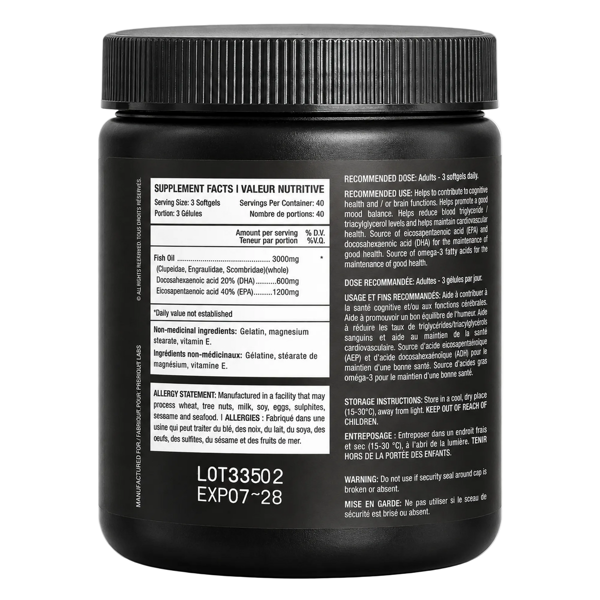 Omega 3+ 120 gels, 1000mg  Enhance cognitive health, Enhance mood balance