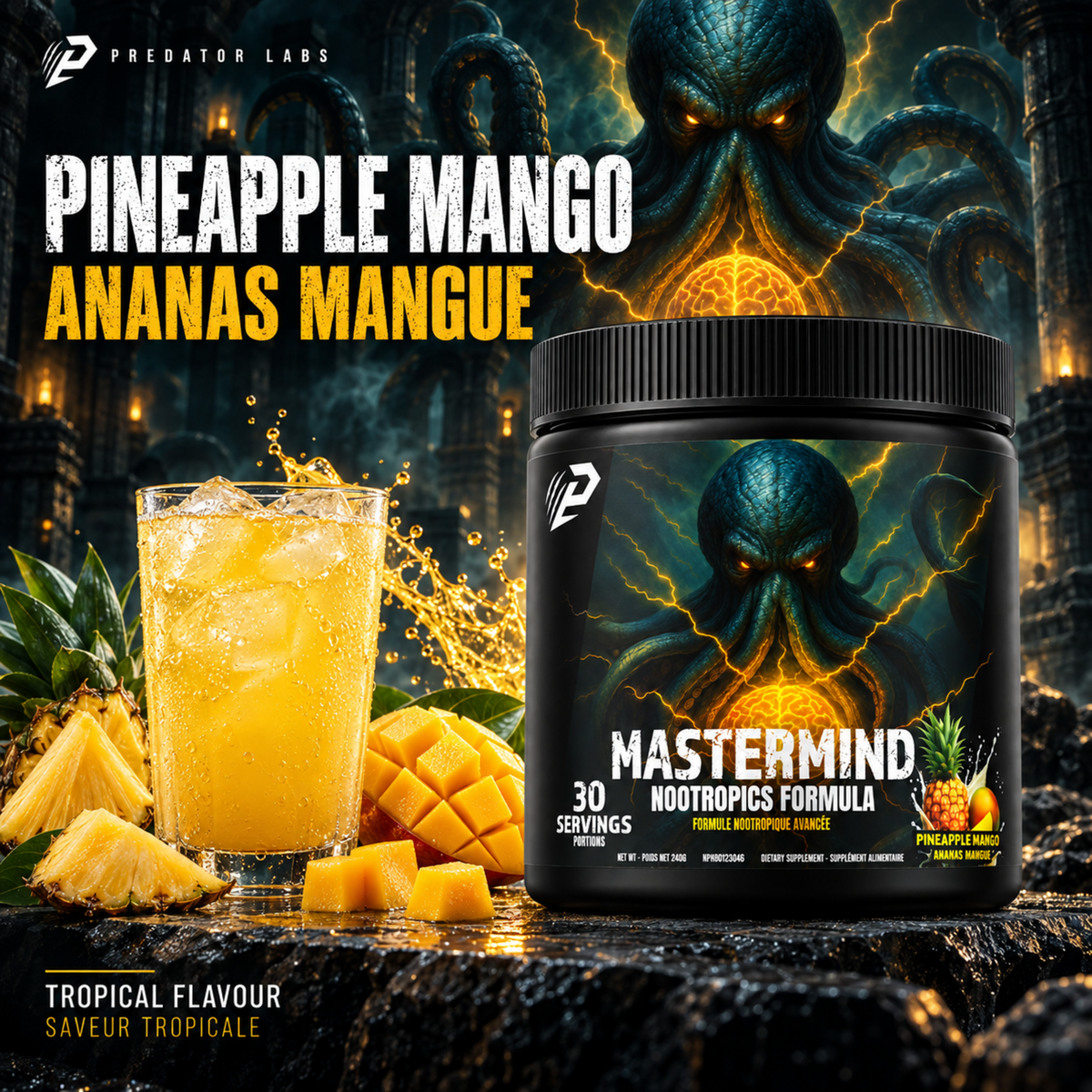 Mastermind 2.0 nootropics cocktail - Pineapple Mango 30 servings