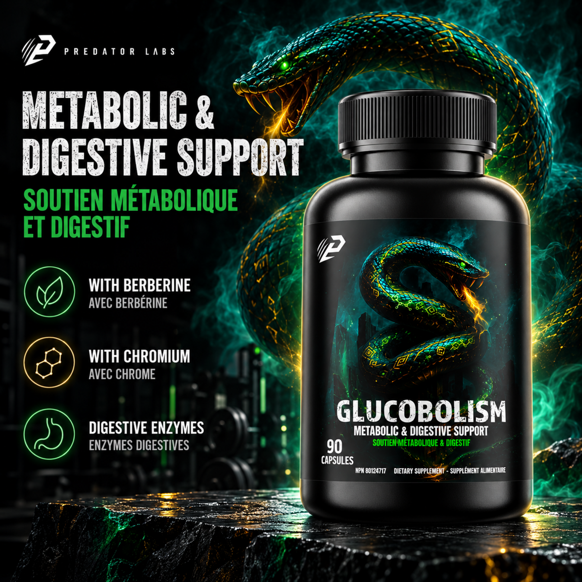 Glucobolism 90 capsules  Metabolisation and absorption Formula - Promotes glucose metabolism