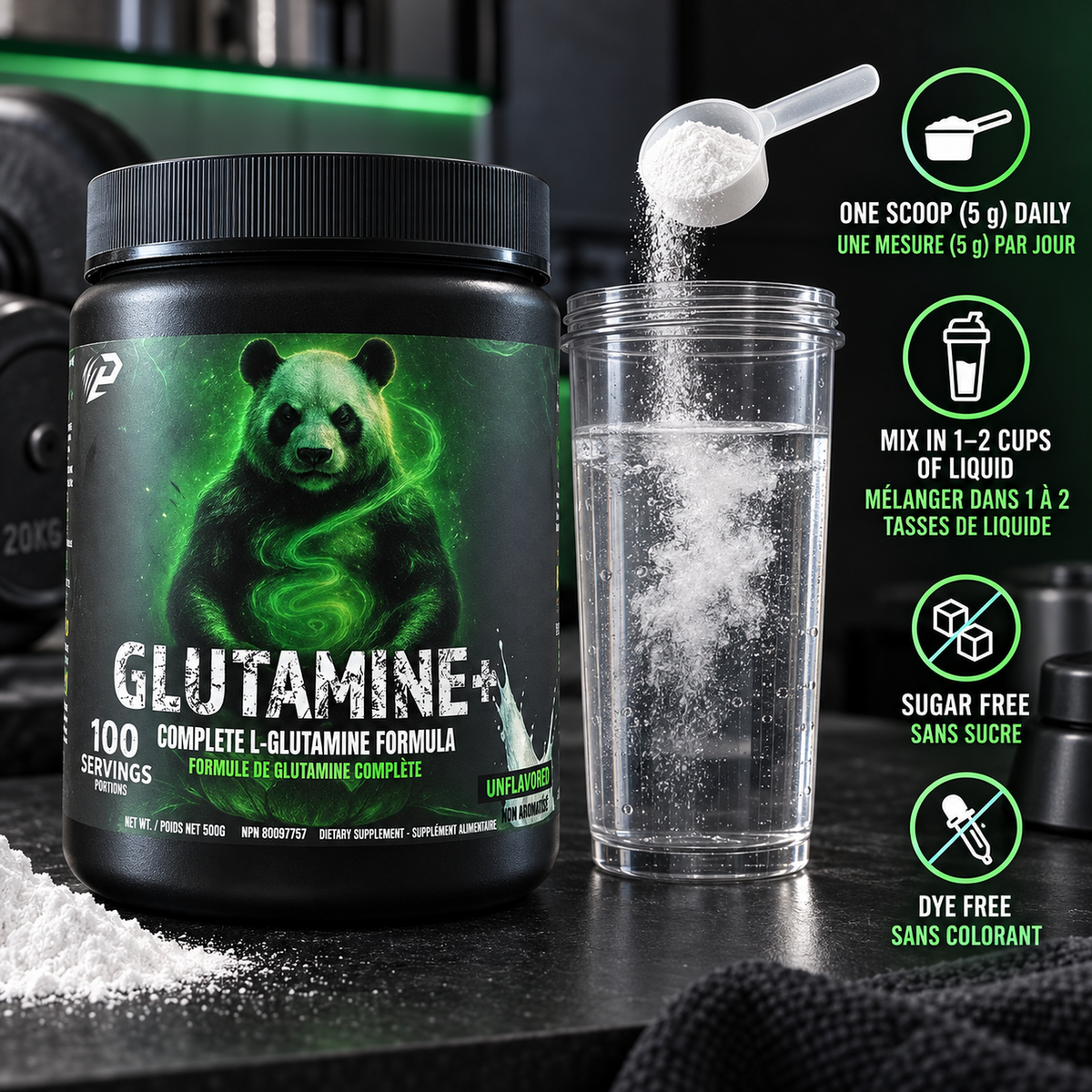 Glutamine + 100 servings, Unflavored …