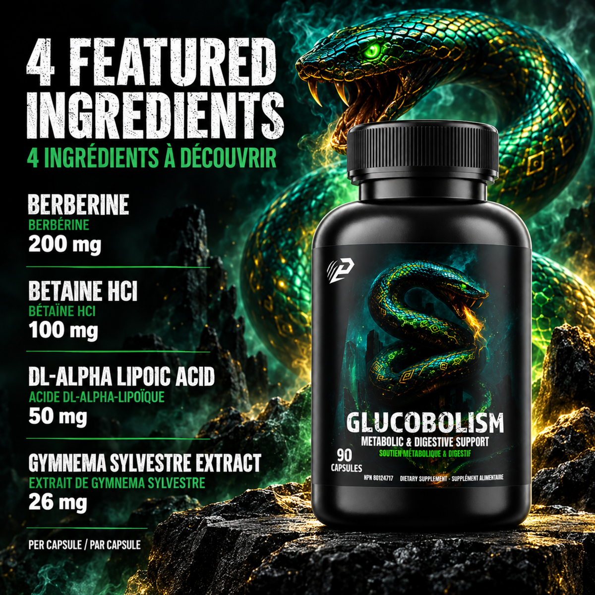 Glucobolism 90 capsules  Metabolisation and absorption Formula - Promotes glucose metabolism