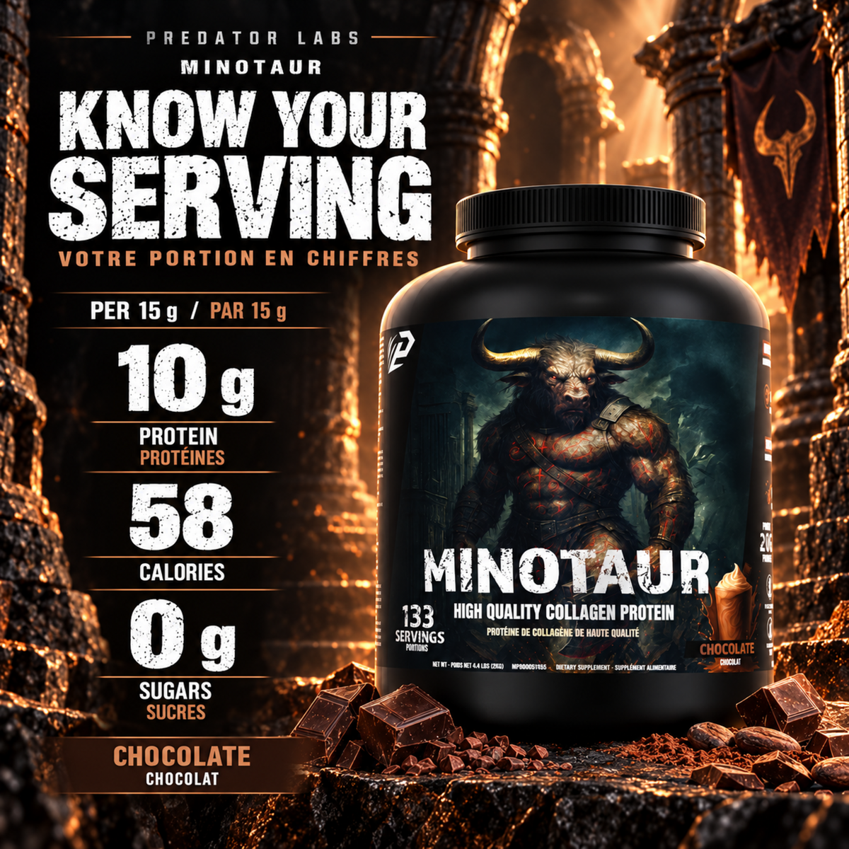 Minotaur Beef Protein 2kg - Collagen Beef Protein, 133 Servings
