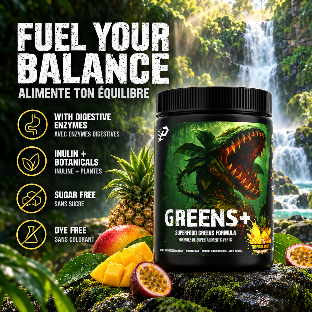 Greens+ - All in one green and fruit superfood formula, 30 servings, Tropical Punch Flavor …