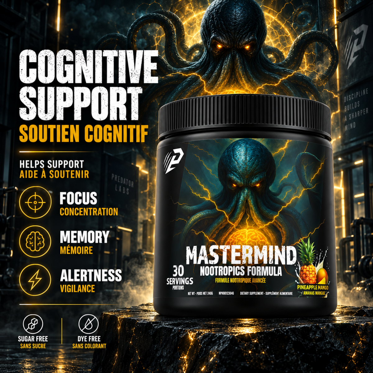 Mastermind 2.0 nootropics cocktail - Pineapple Mango 30 servings