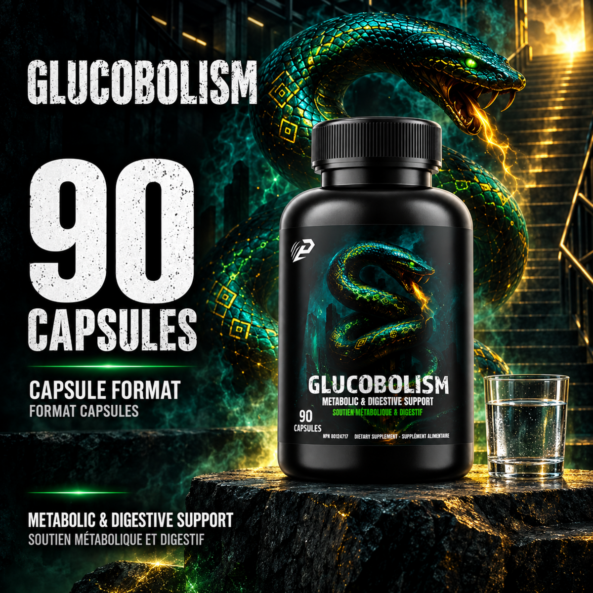 Glucobolism 90 capsules  Metabolisation and absorption Formula - Promotes glucose metabolism