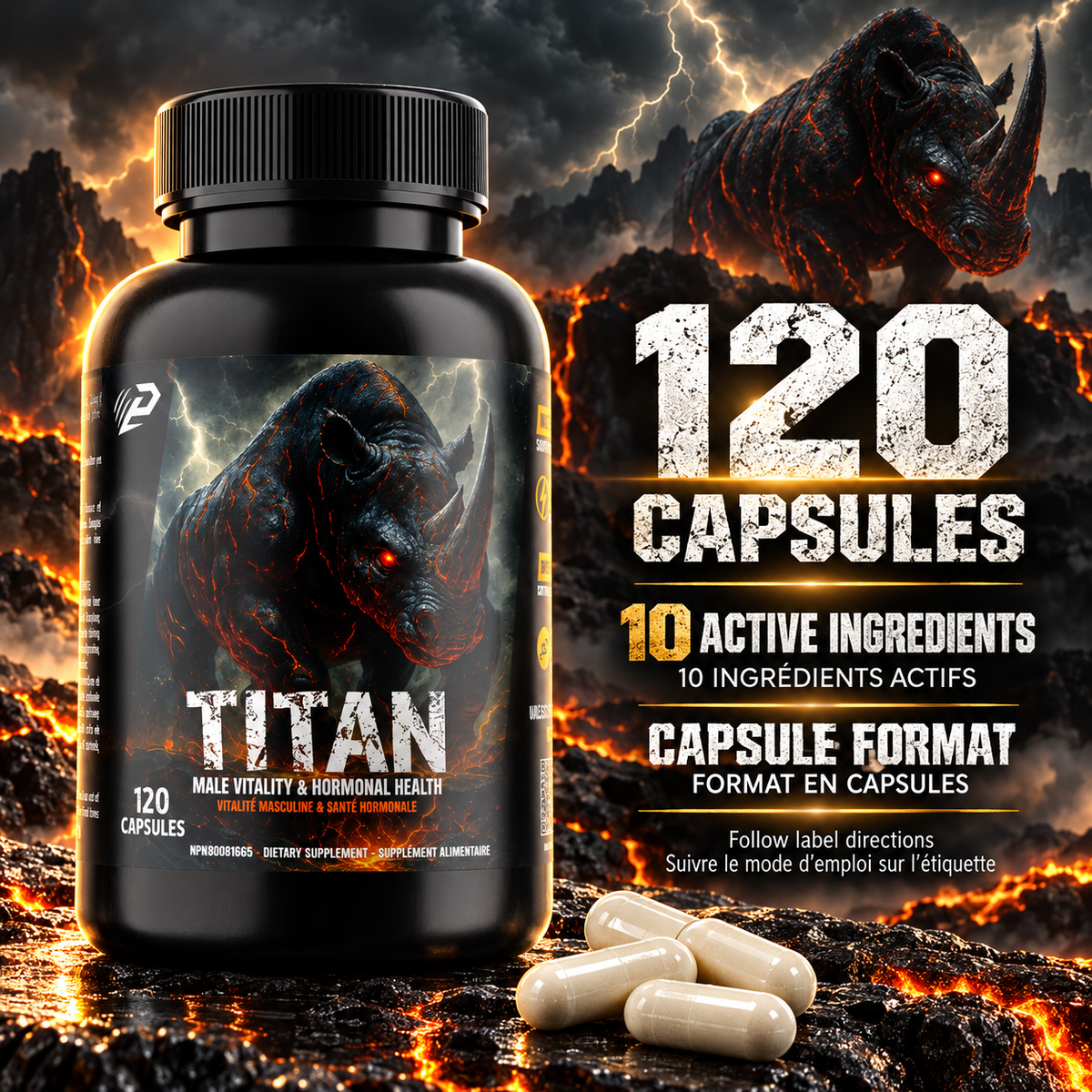 Titan Test 120 Capsules - Testosterone amplificator for Men