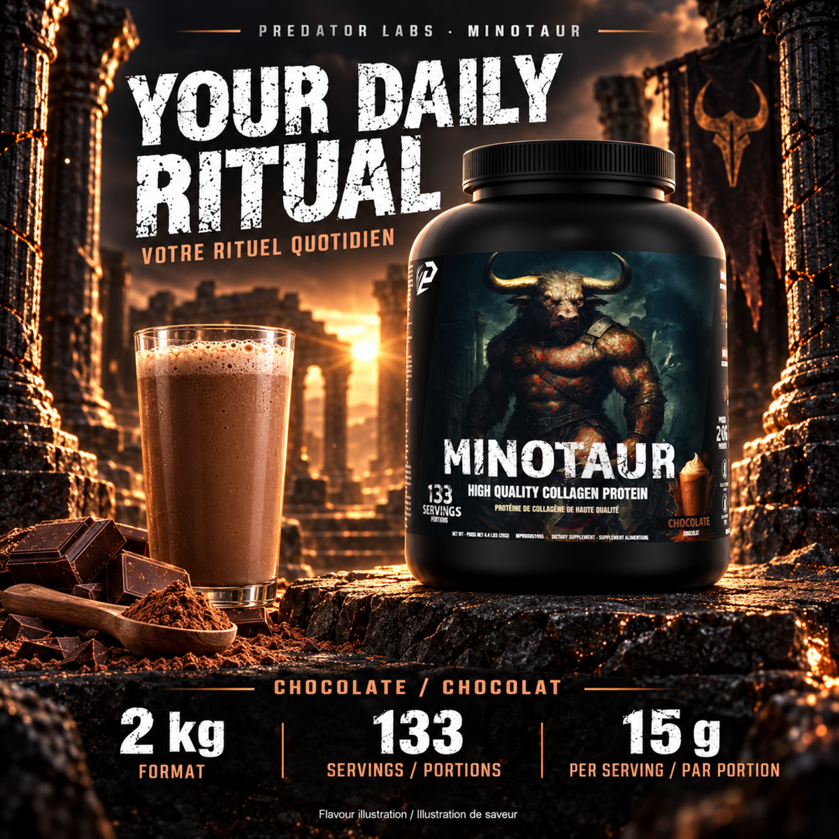 Minotaur Beef Protein 2kg - Collagen Beef Protein, 133 Servings