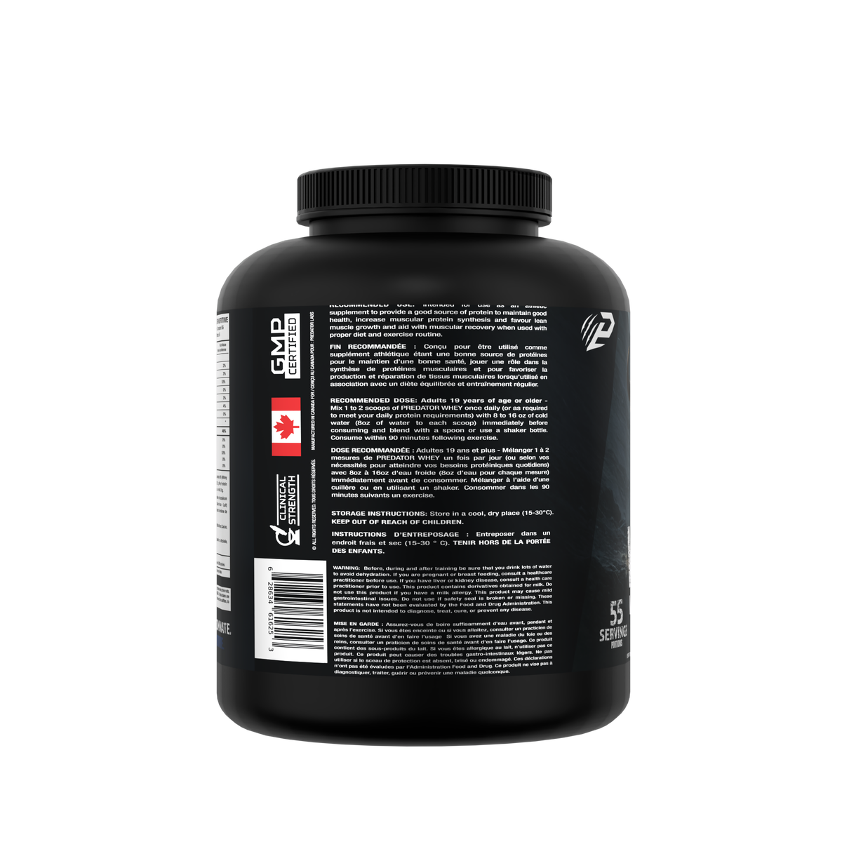 Predator Whey 2kg - Whey and isolate lactoserum protein powder Blend, 55 servings,