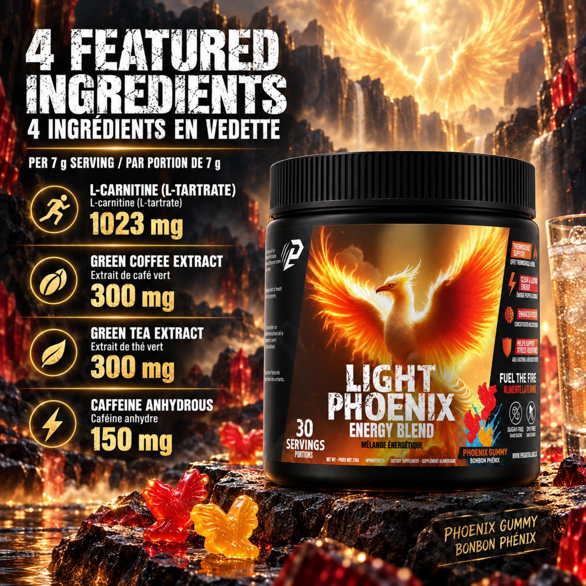 Light Phoenix  Low stim energy fat burner 30 Servings