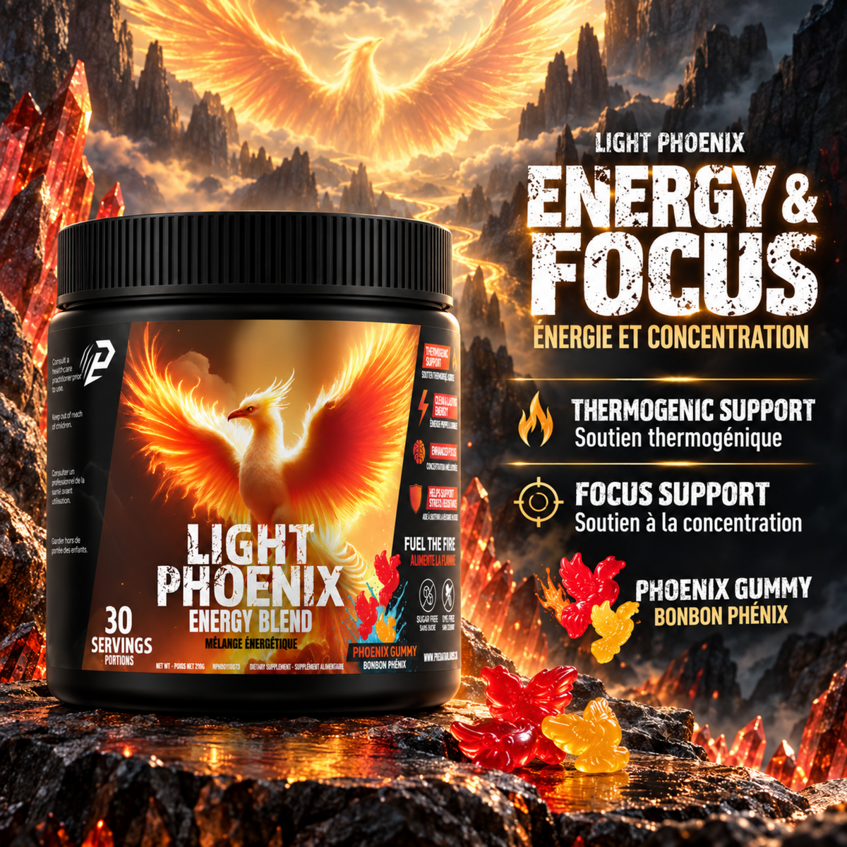Light Phoenix  Low stim energy fat burner 30 Servings