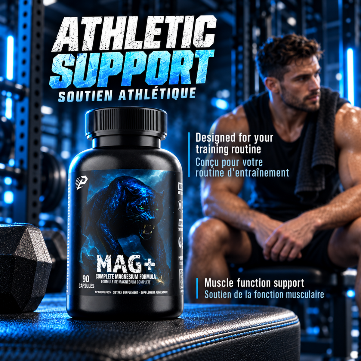 Mag+, superior magnesium formula 90 capsules,