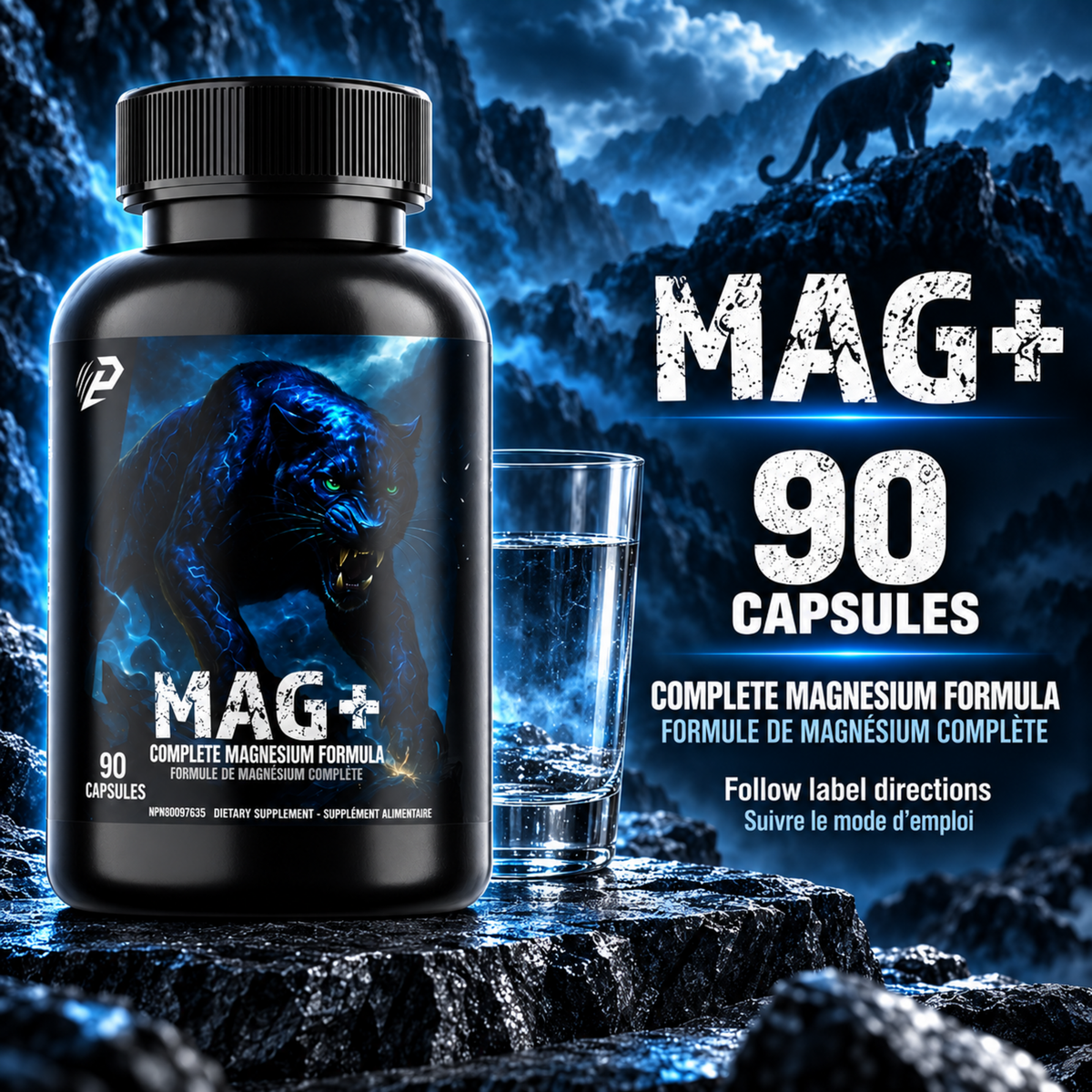 Mag+, superior magnesium formula 90 capsules,
