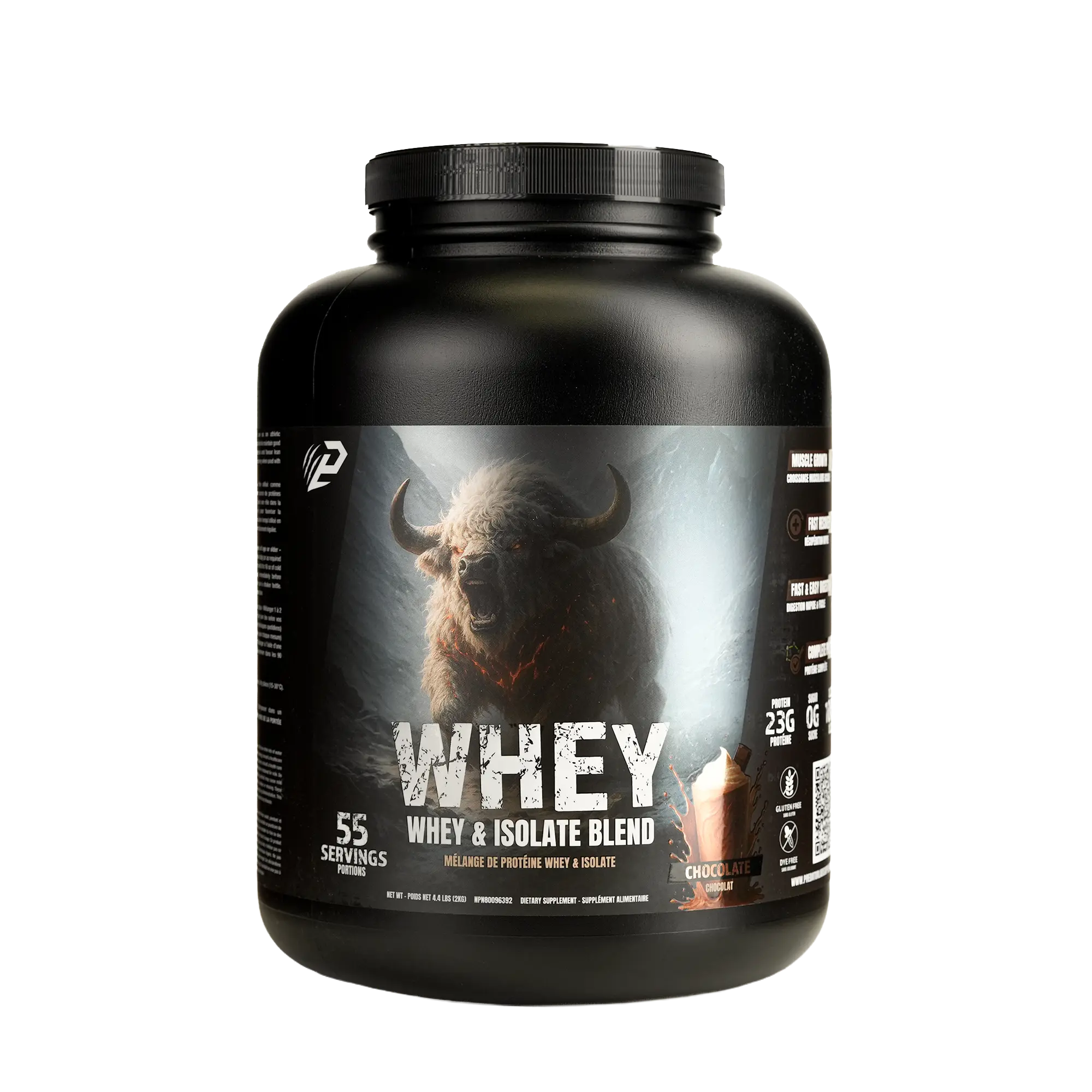 Predator Whey 2kg - Whey and isolate lactoserum protein powder Blend, 55 servings,